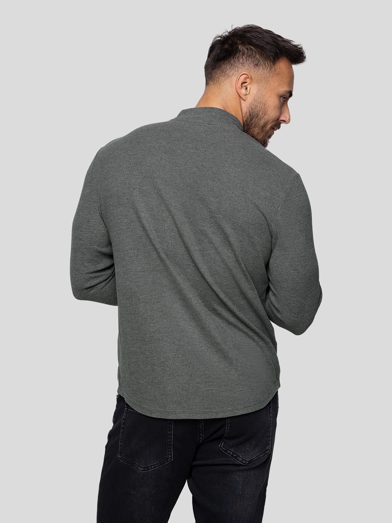 StaySmooth Fleece Mock Neck Long Sleeve Tee