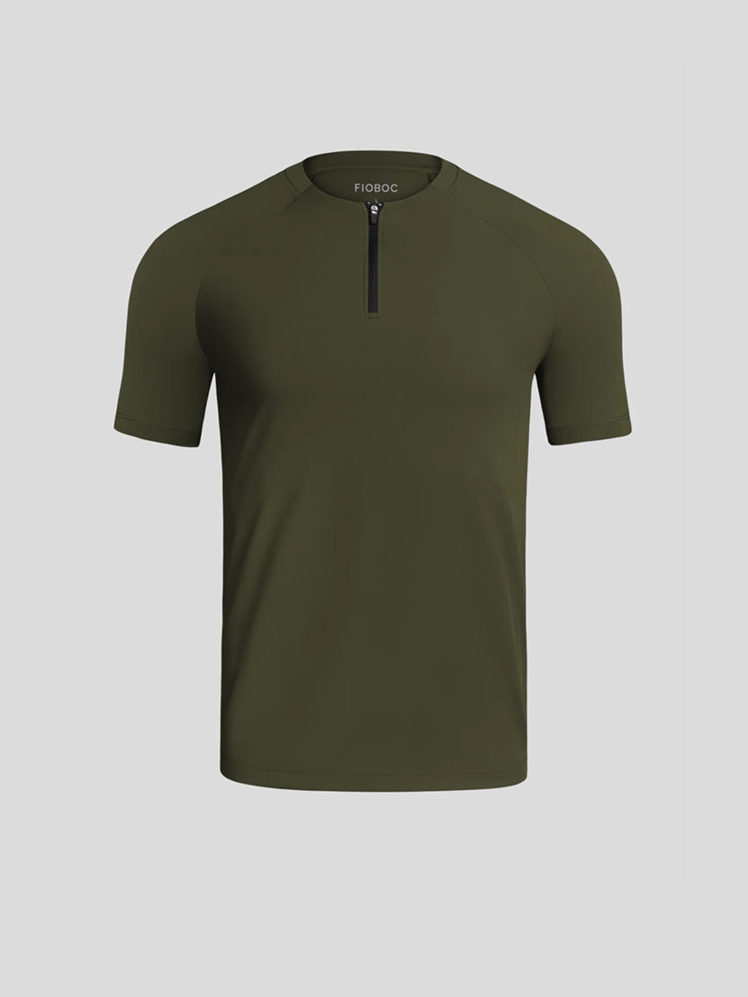 SmoothBlend Half Zip Mock Neck Short Sleeve Tee | 