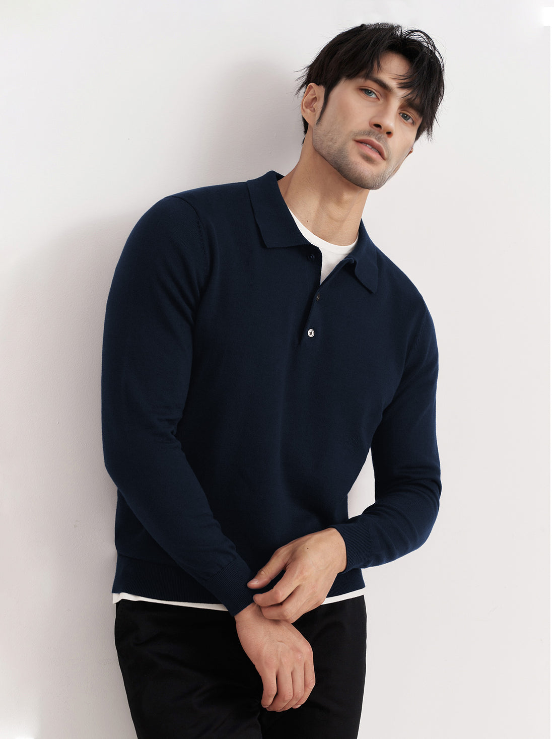 GentleKnit Buttoned Collar Sweater Polo | 
