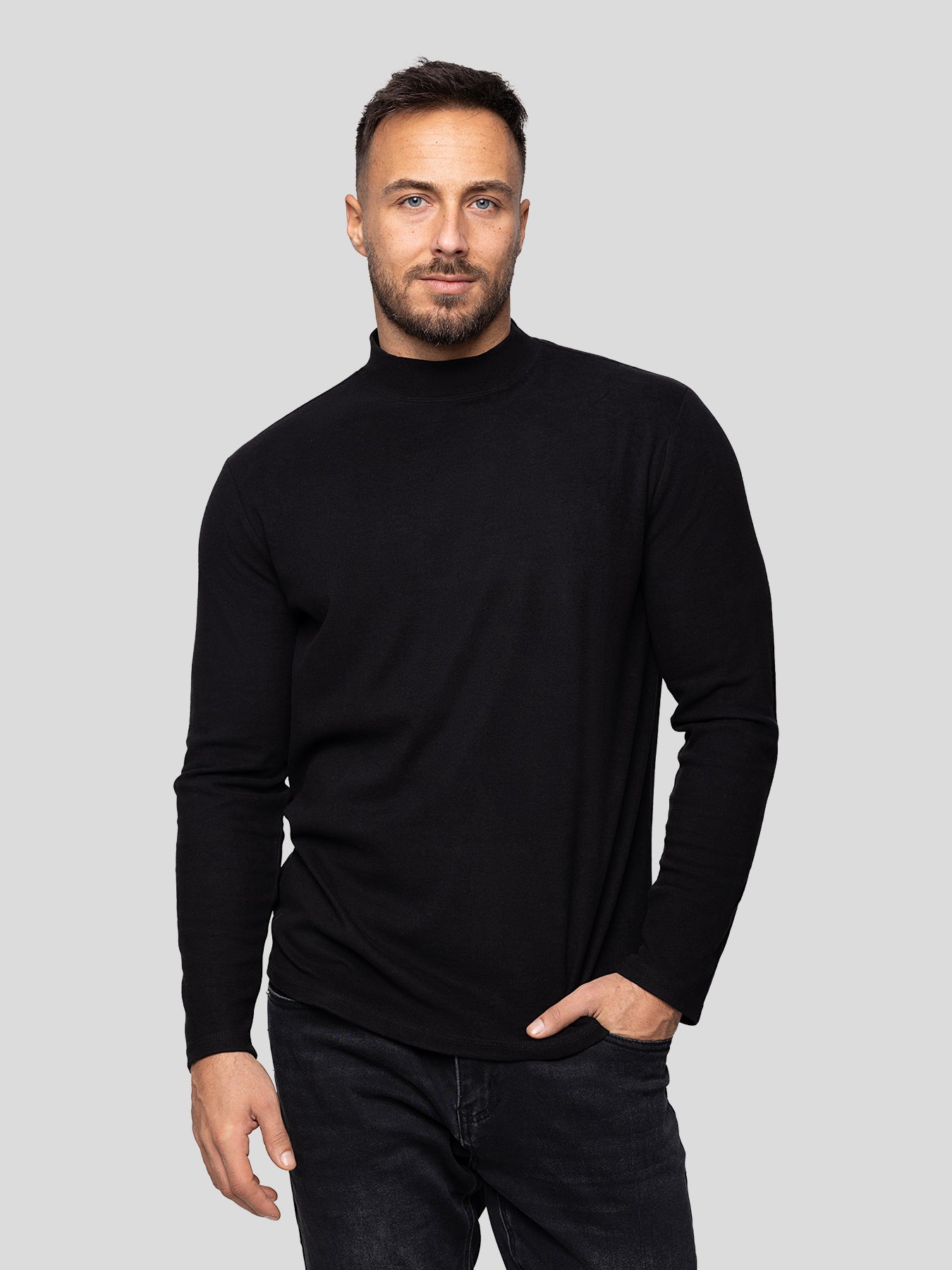 StaySmooth Fleece Mock Neck Long Sleeve Tee