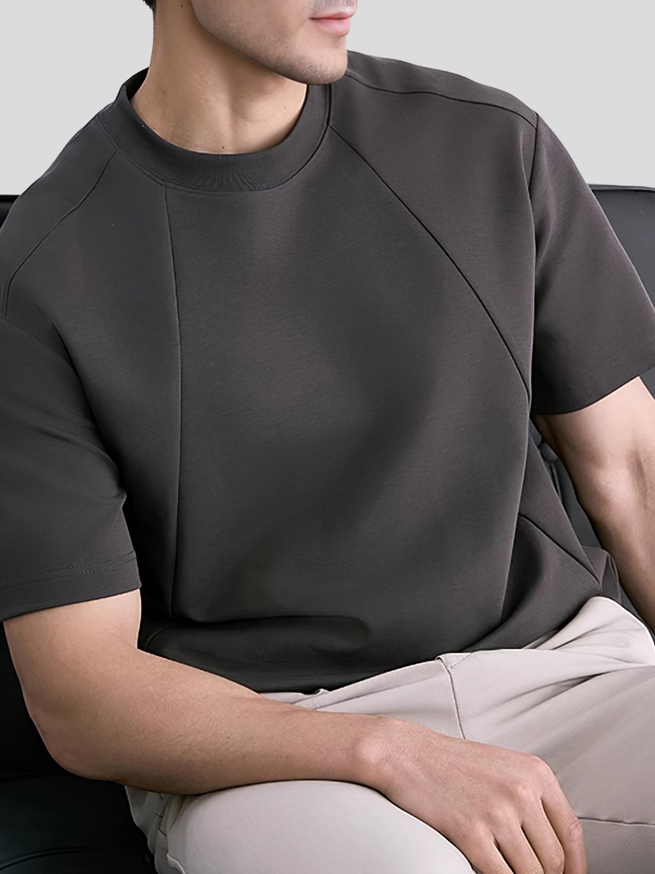 Modal Blend Panelled Short Sleeve Tee