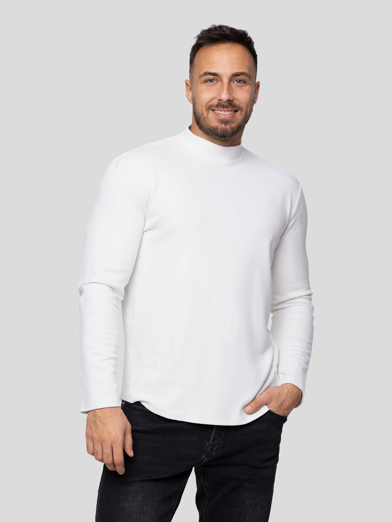 StaySmooth Fleece Mock Neck Long Sleeve Tee