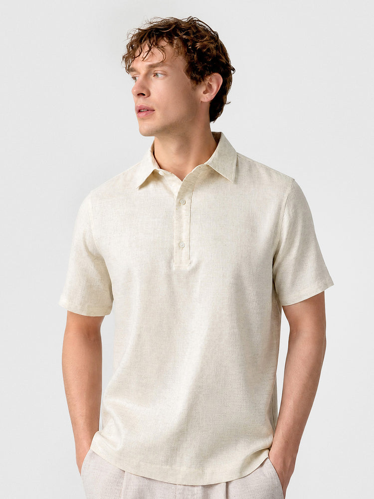 Natural Linen Polo Shirt | 