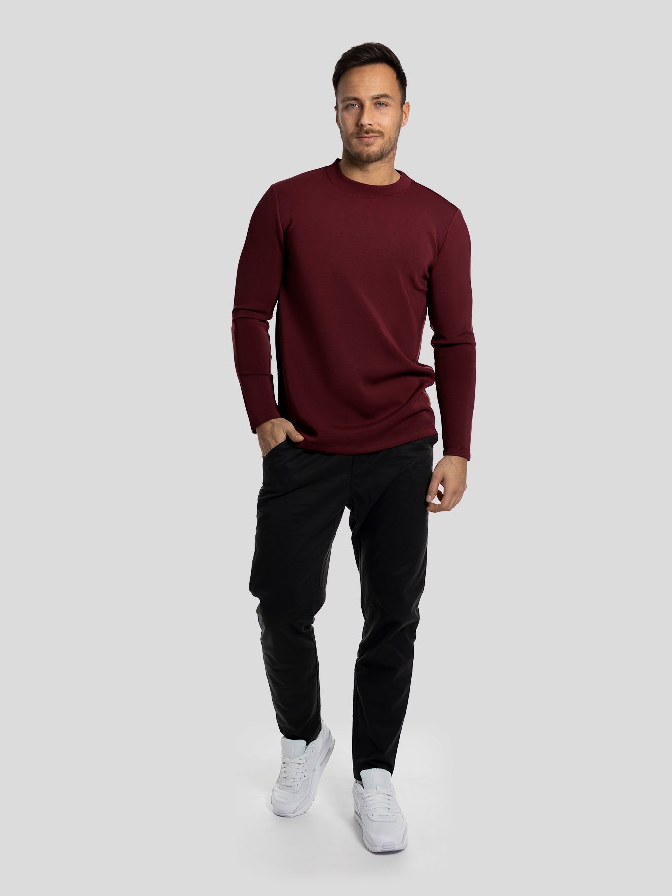 Modal Blend Elbow Patch Long Sleeve Tee