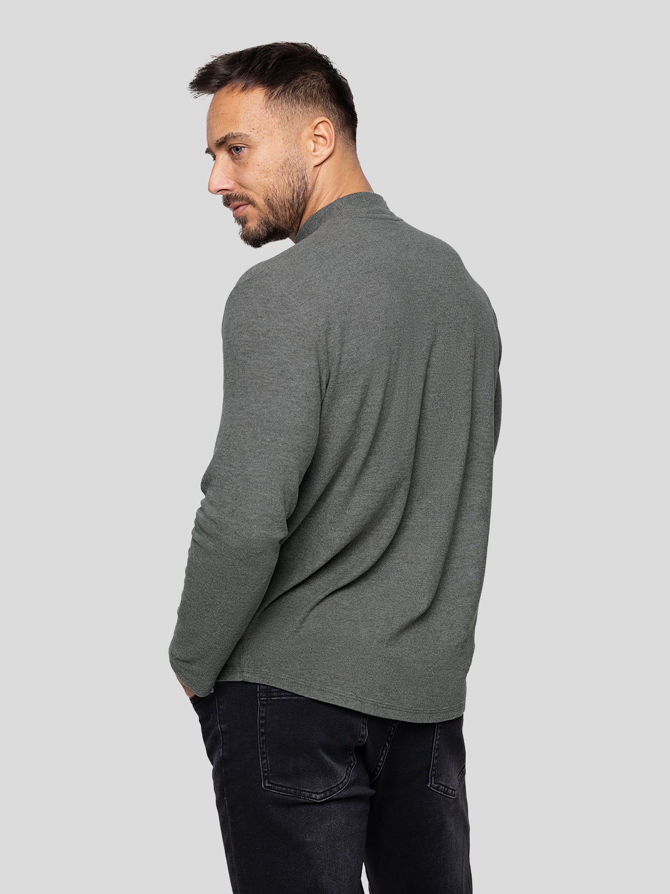 StaySmooth Fleece Mock Neck Long Sleeve Tee