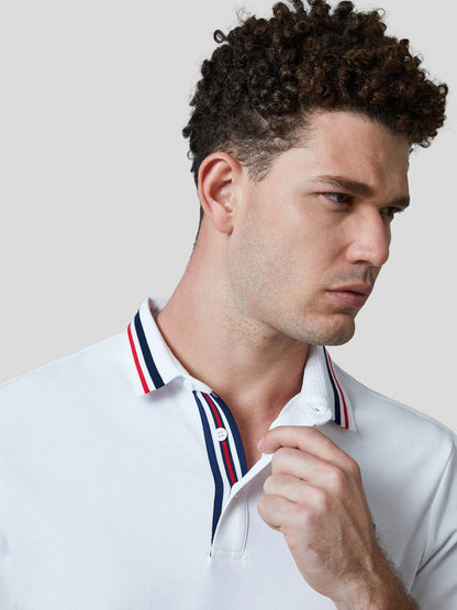 Classic Jacquard Collar Polo Shirt