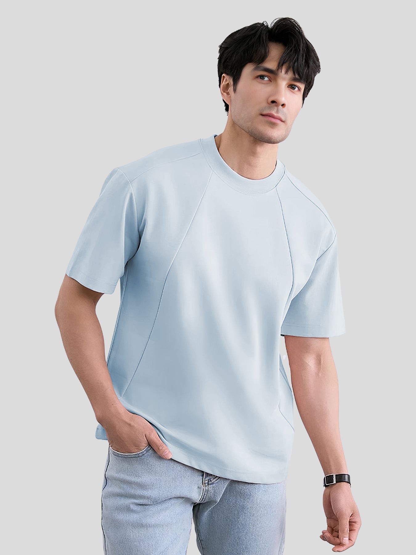 Modal Blend Panelled Short Sleeve Tee