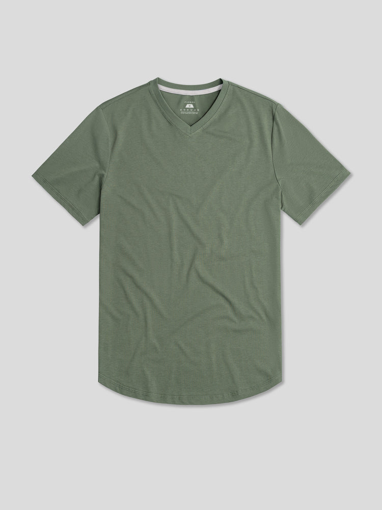 StayCool 2.0 V-neck Curve-Hem Tee: Slim Fit | 