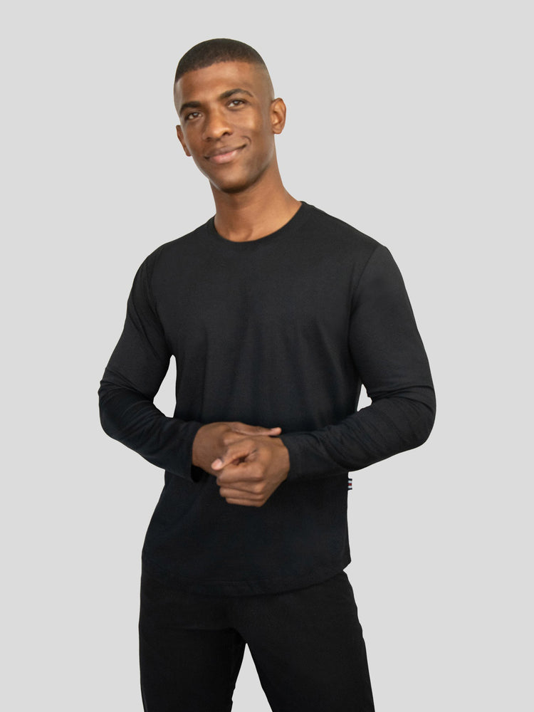StaySmooth Long Sleeve Curve Hem Tee: Slim Fit | 