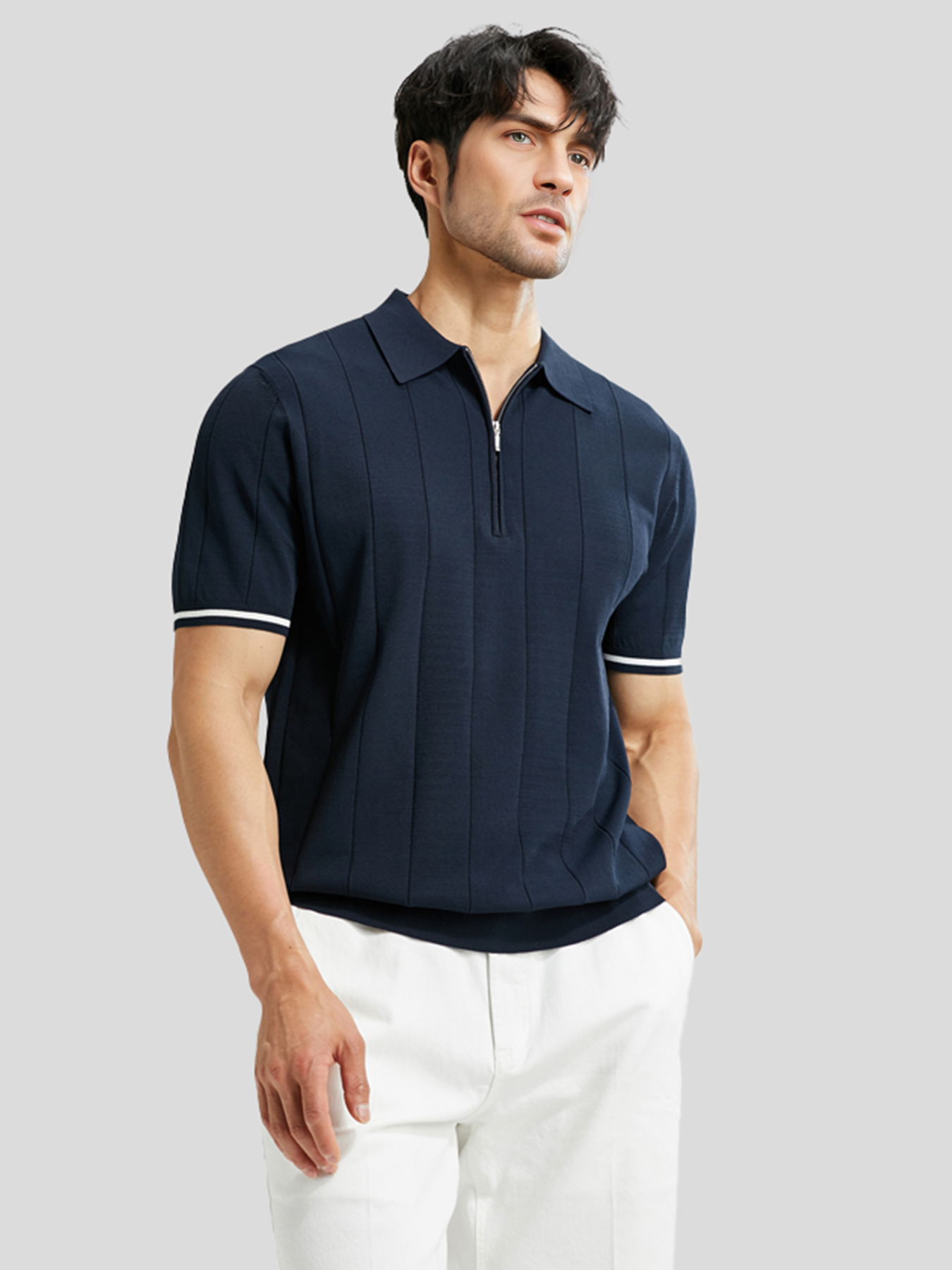 CoolKnit Breathable Short Sleeve Zip Knitted Polo