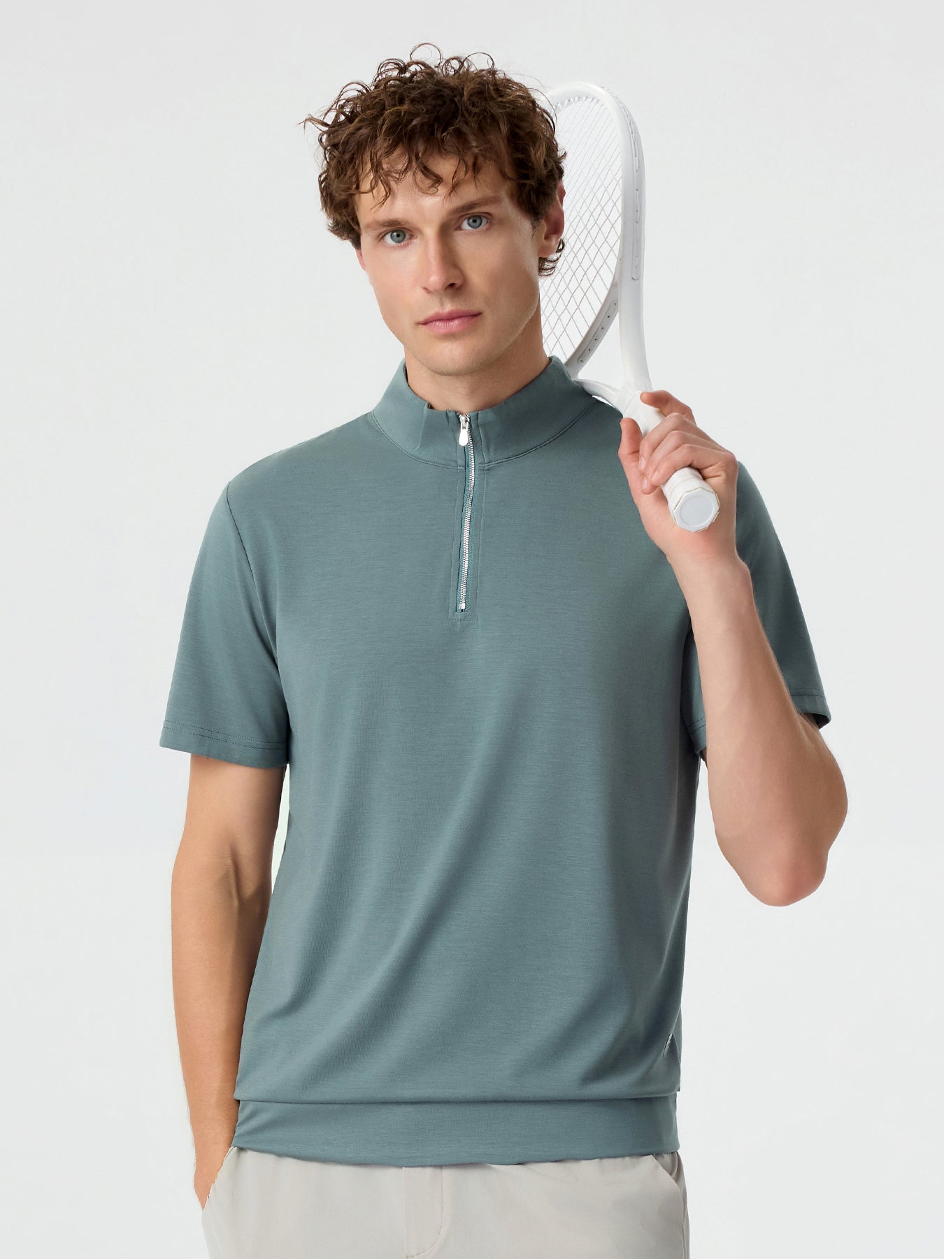 Modal Air Half-Zip Short Sleeve Tee – Fioboc