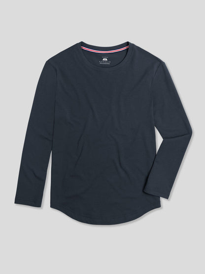 StaySmooth Long Sleeve Curve Hem Tee: Slim Fit