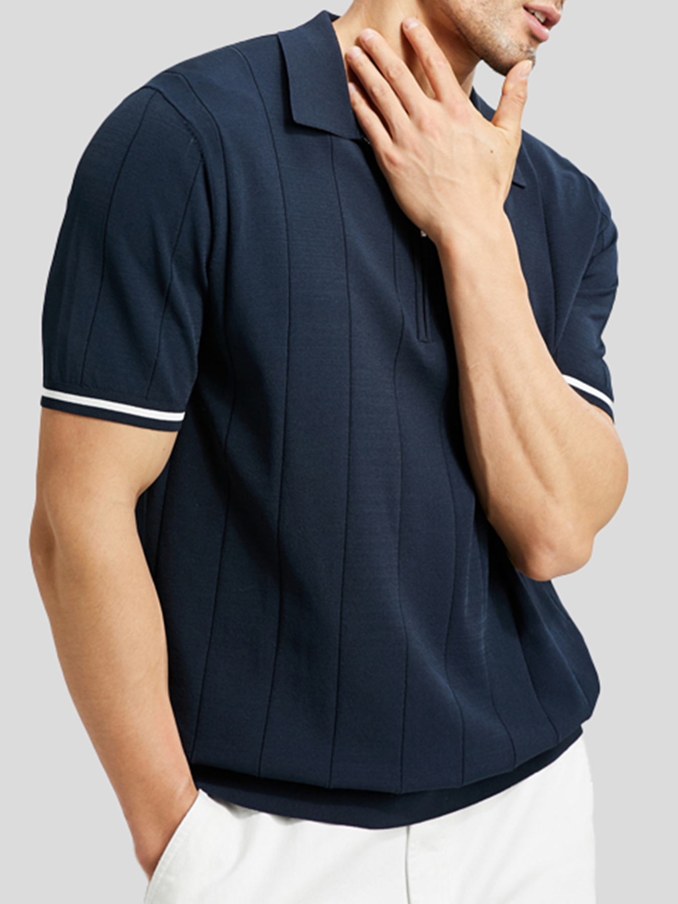 CoolKnit Breathable Short Sleeve Zip Knitted Polo