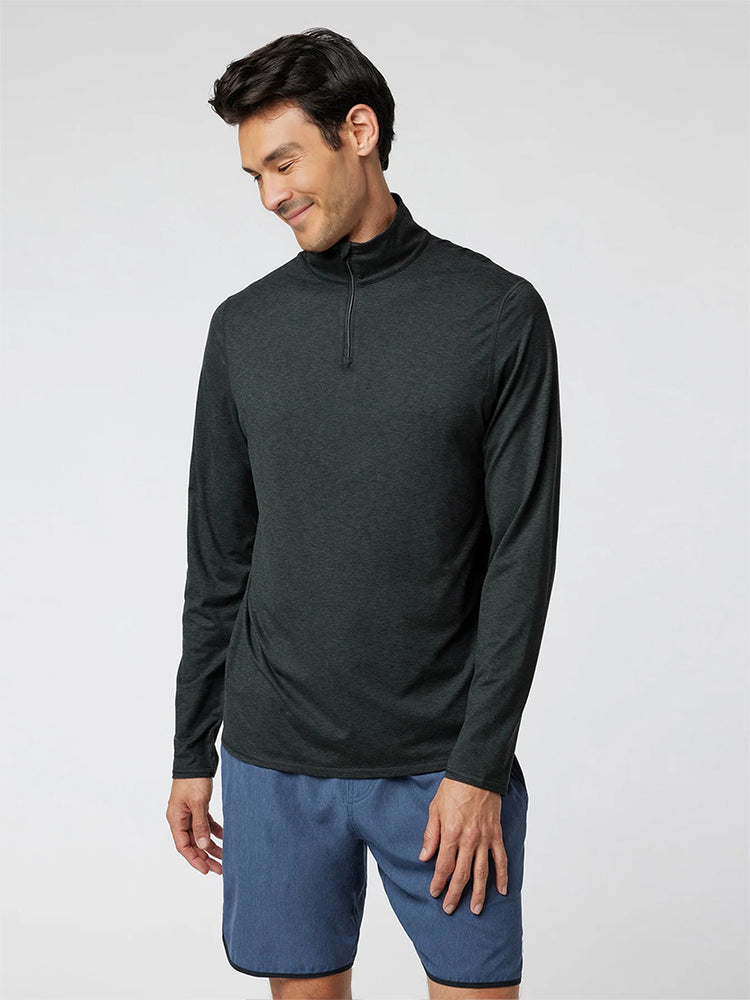 Velou Half Zip Long Sleeve Tee | 