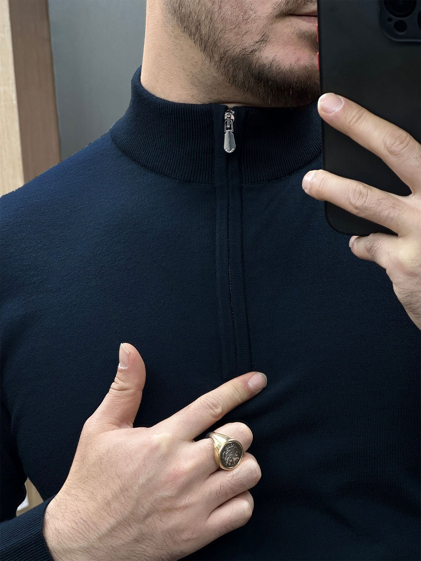 Fioboc Men S Turtleneck Sweater Warm Sweater Washable Merino Quarter