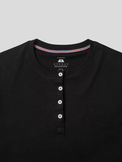 CloudWear Henley Curve-Hem Tee