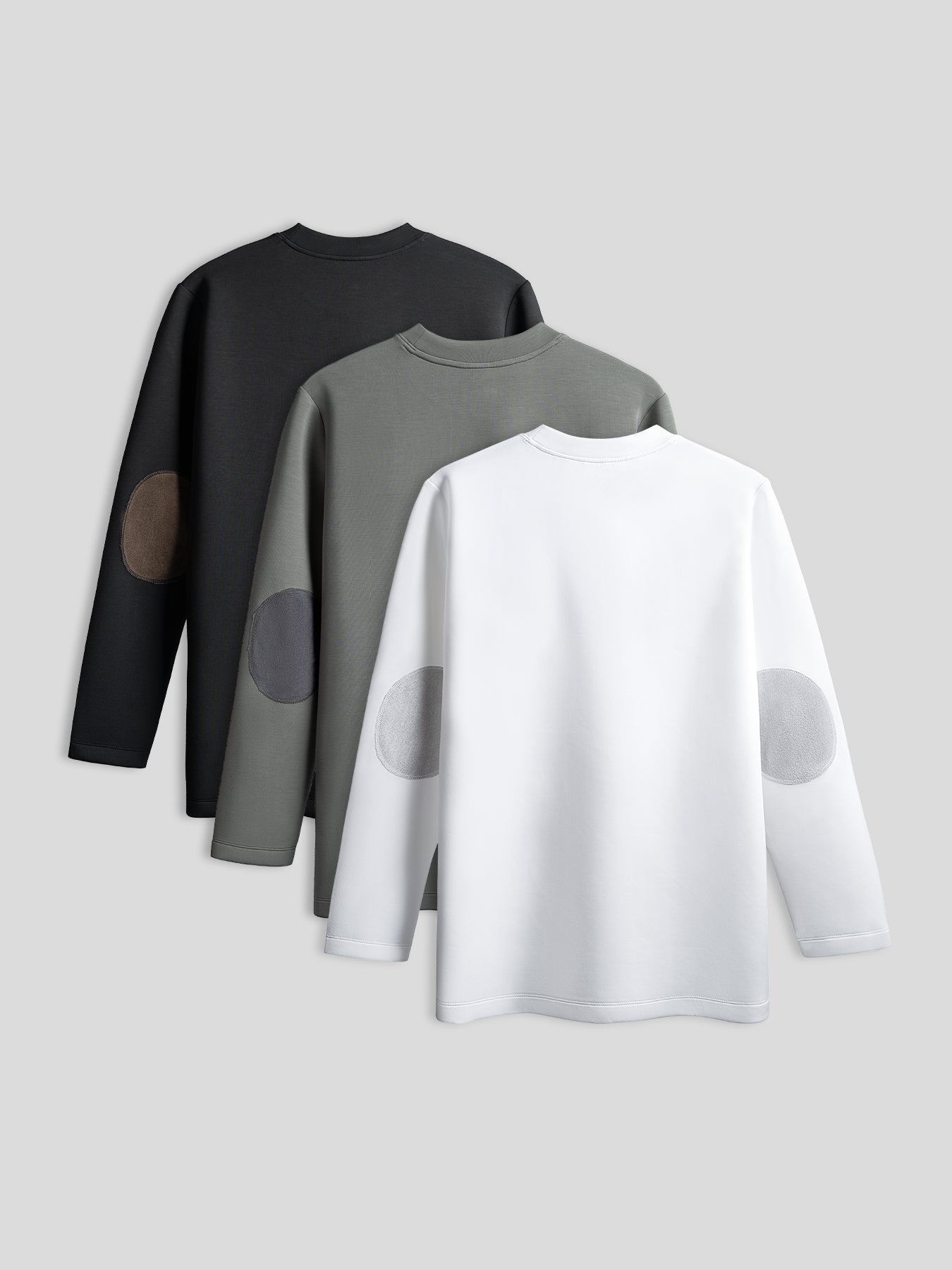Modal Blend Elbow Patch Long Sleeve Multicolor Tee 3-Pack