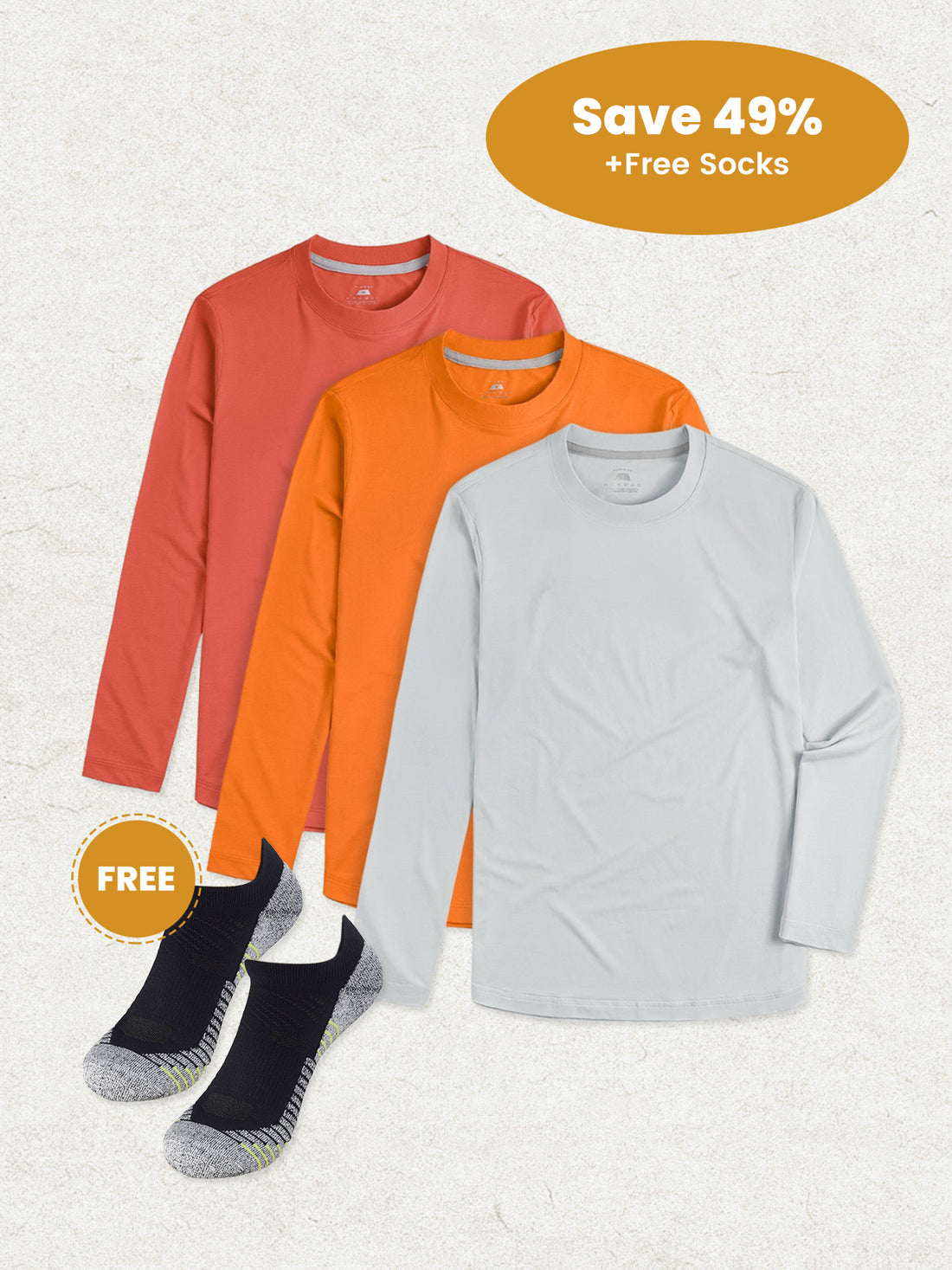 Staysmooth Long Sleeve Tee 2024 New Multicolor 3-Pack: Slim Fit | 