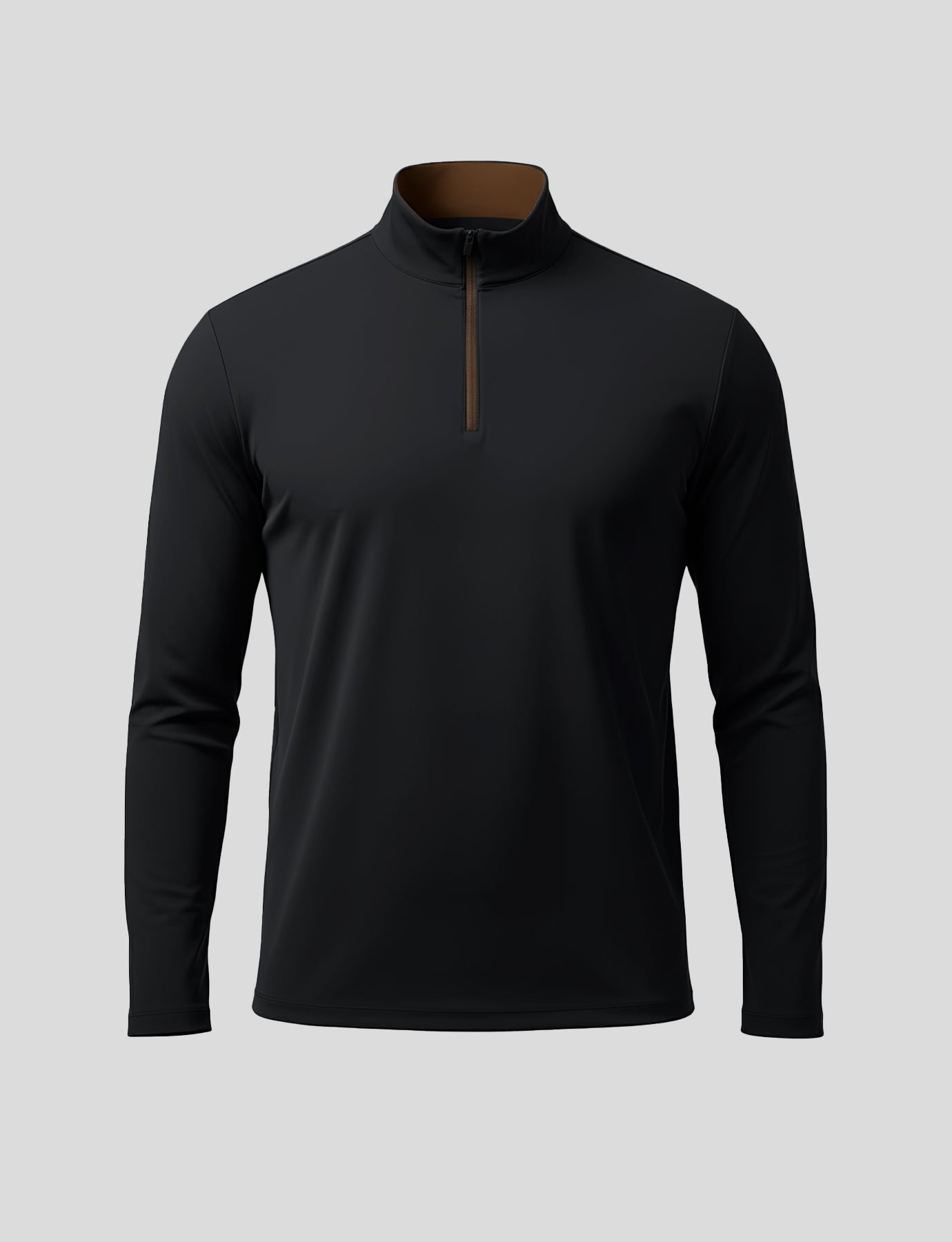 SmoothBlend Slim Fit Half Zip Mock Neck Tee: Zip Contrast Color