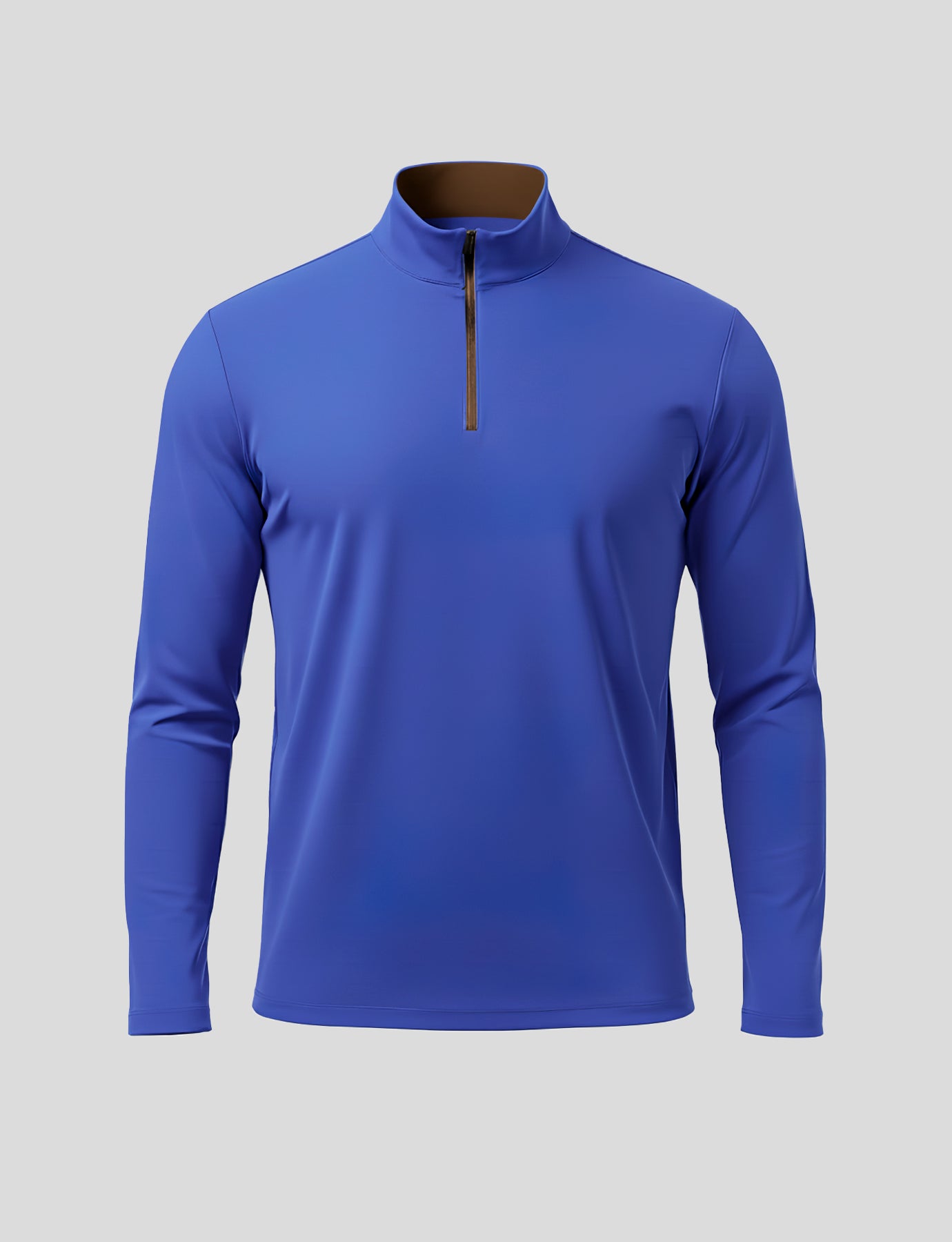 SmoothBlend Slim Fit Half Zip Mock Neck Tee: Zip Contrast Color