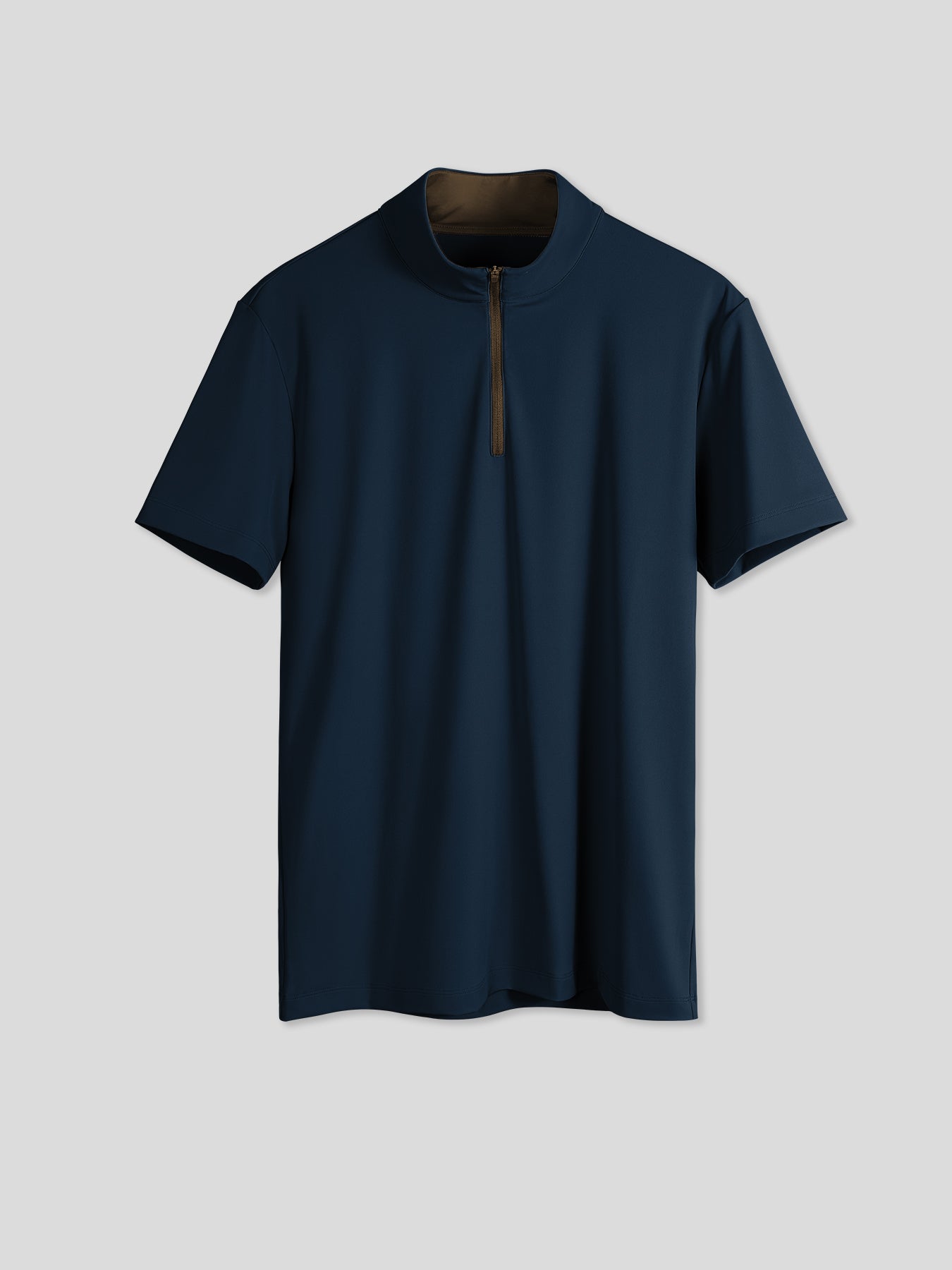 SmoothBlend Half Zip Mock Neck Short Sleeve Tee: Slim Fit