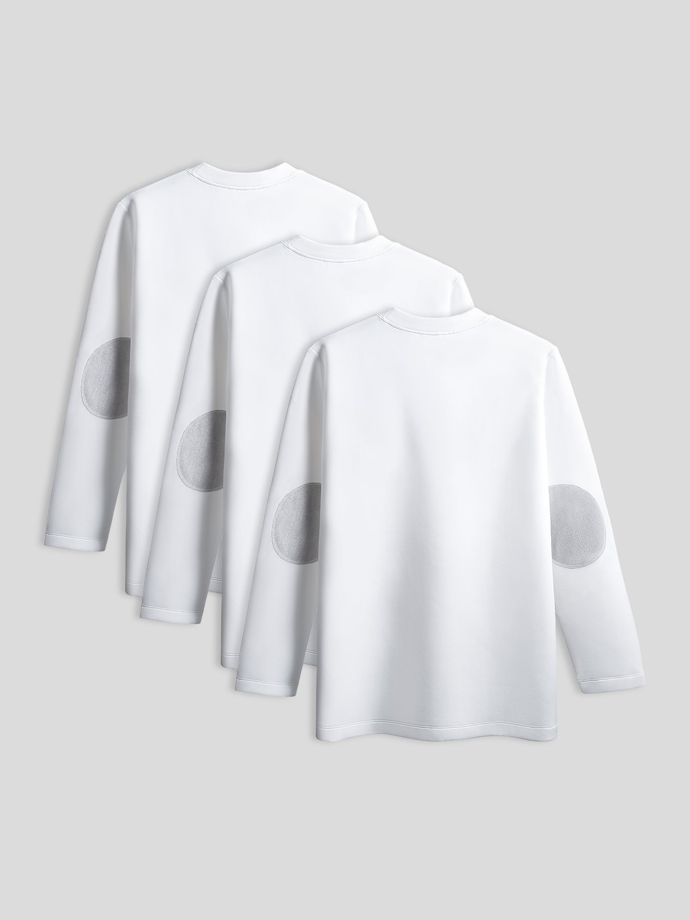 Modal Blend Elbow Patch Long Sleeve Tee 3-Pack