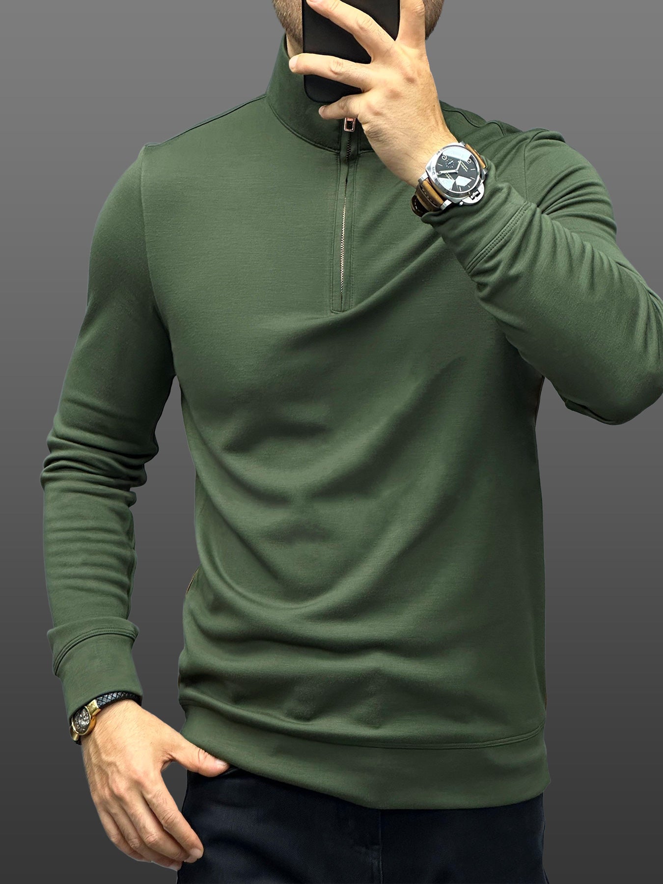 SmoothBlend Half Zip Mock Neck Sweatshirt