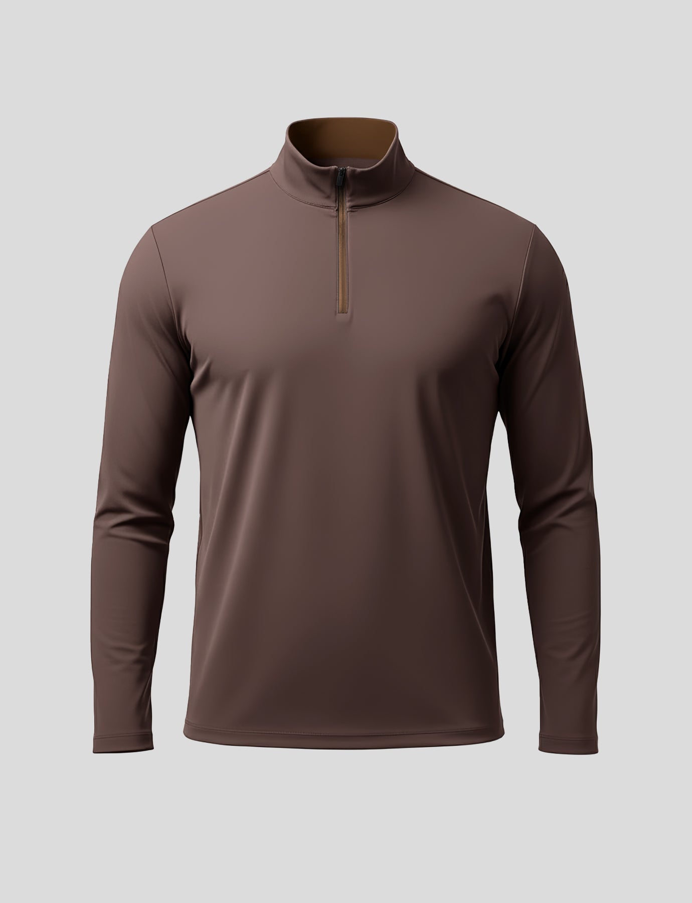 SmoothBlend Slim Fit Half Zip Mock Neck Tee: Zip Contrast Color