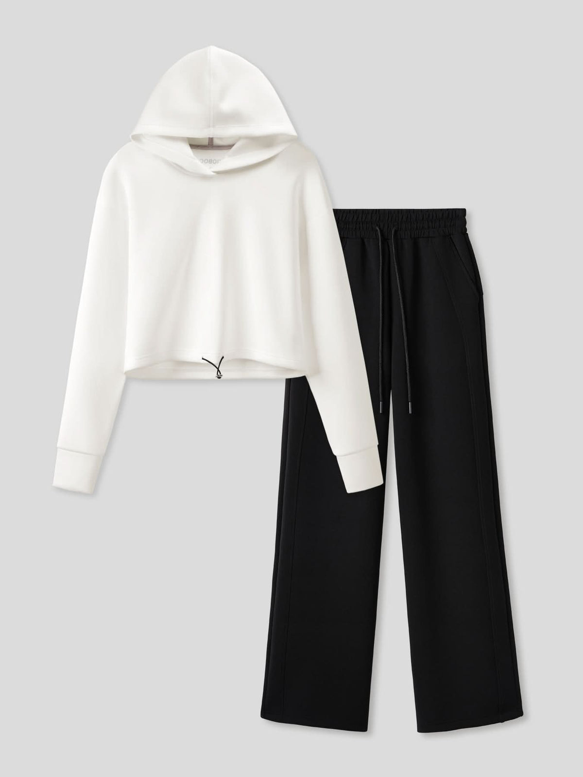 Modal Blend Hoodie Wide Leg Pant Set