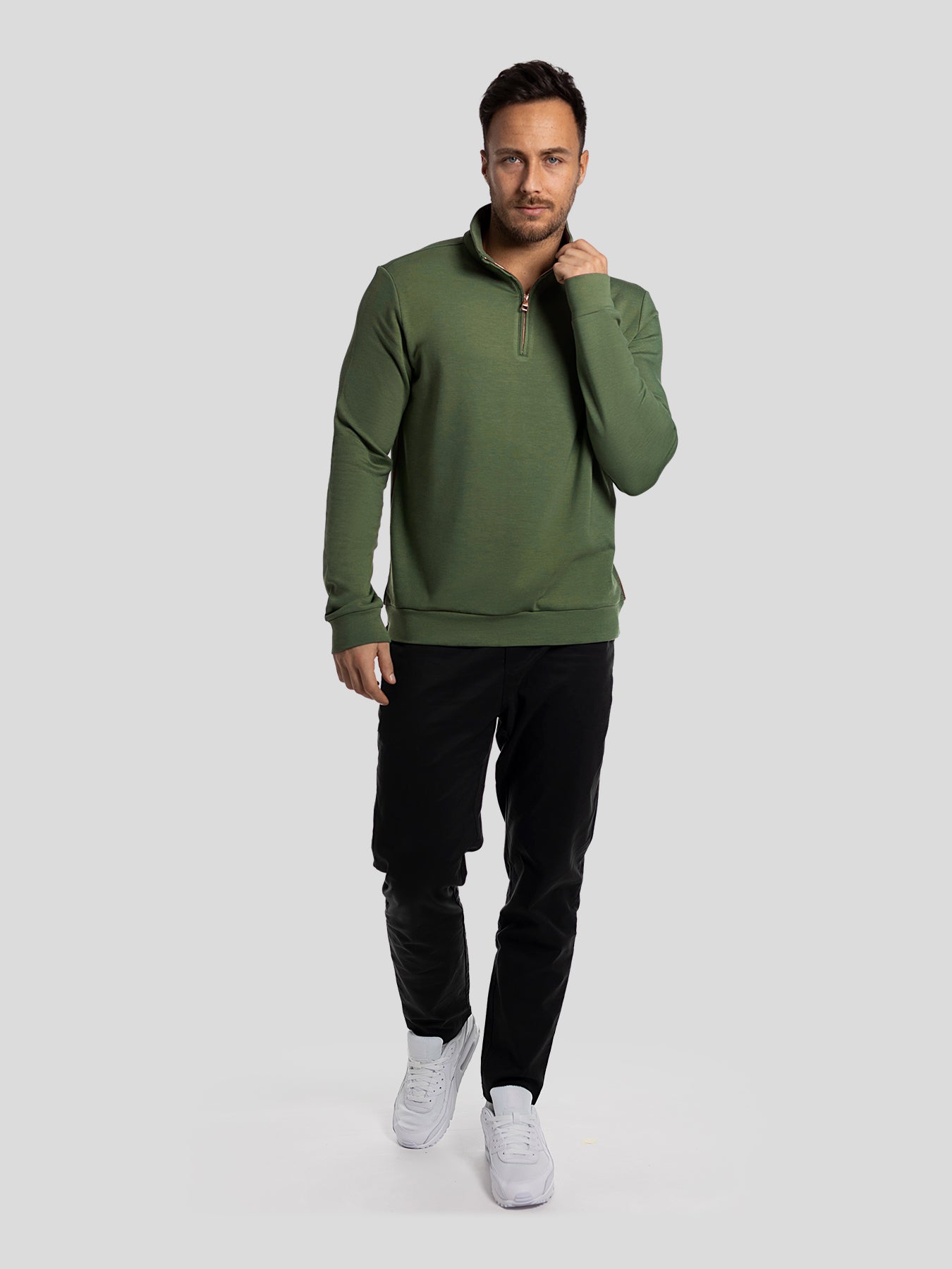 SmoothBlend Half Zip Mock Neck Sweatshirt