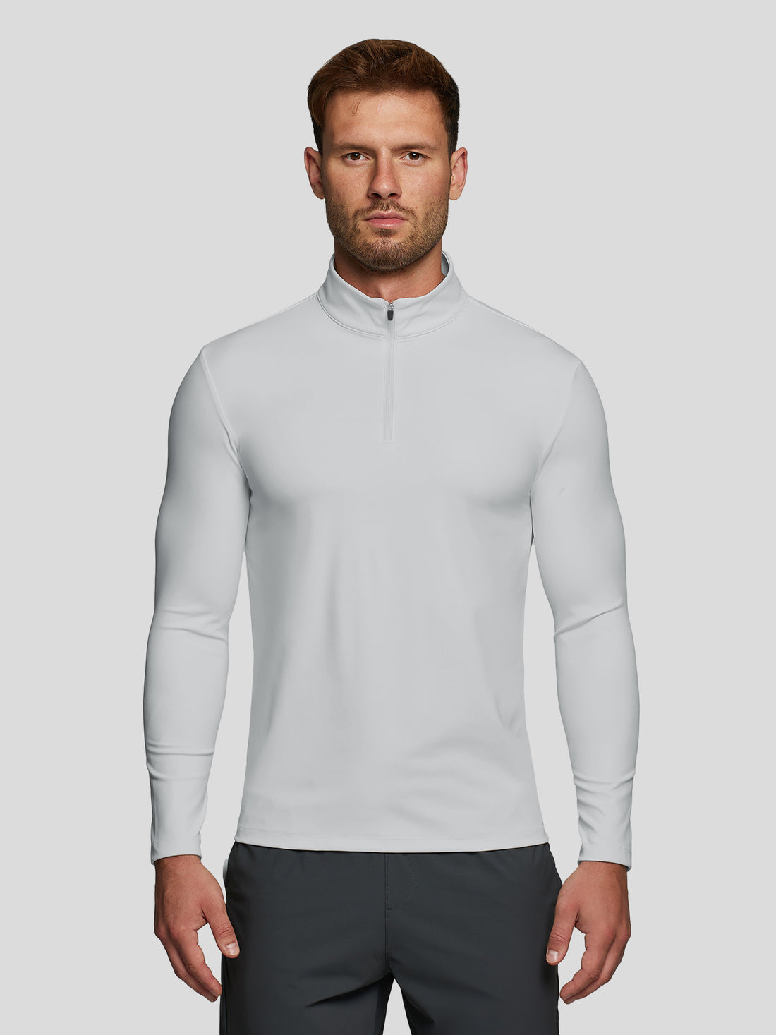 SmoothBlend Half Zip Mock Neck Tee: Zip Same Color | 