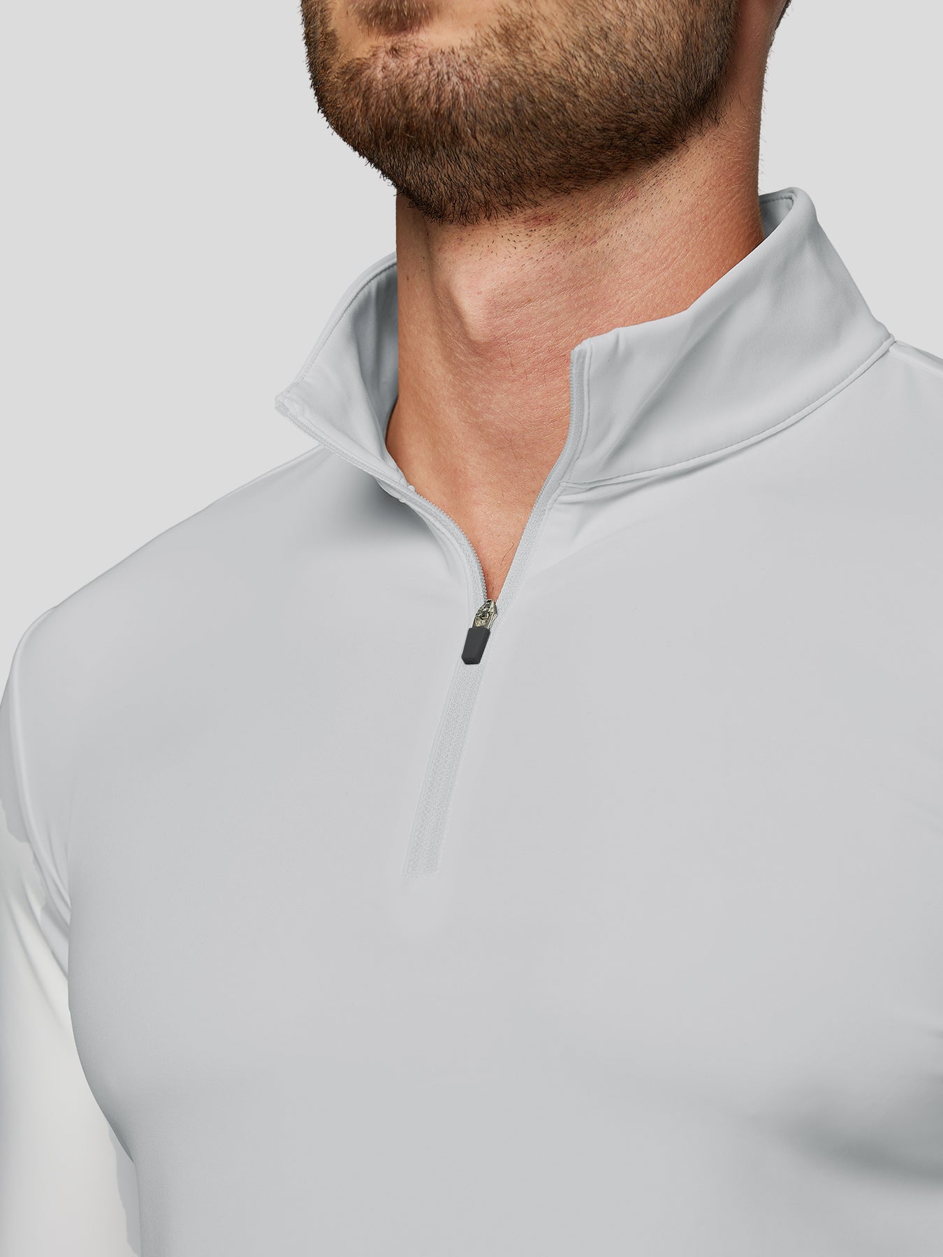 SmoothBlend Half Zip Mock Neck Tee: Zip Same Color