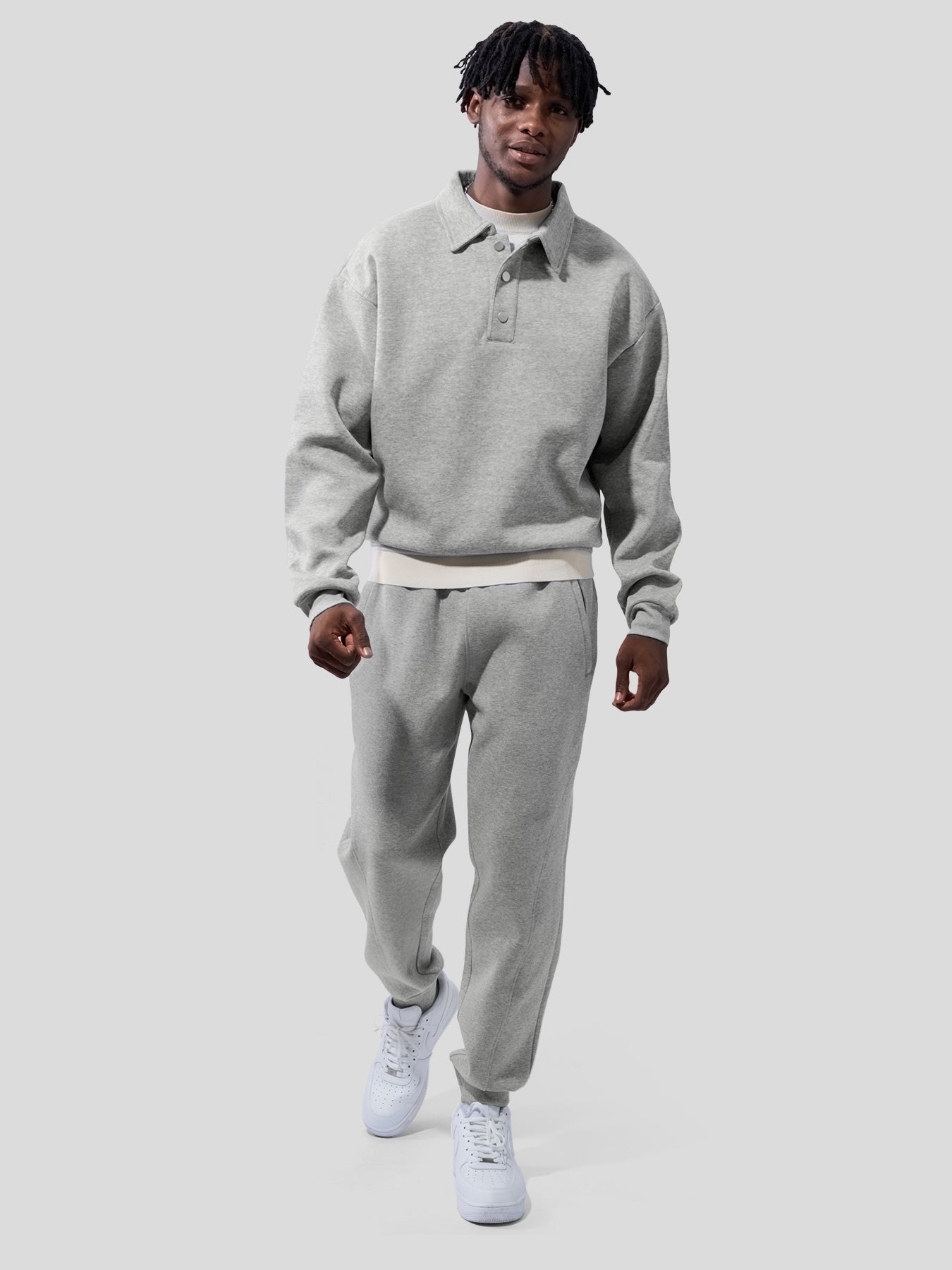 CozySpacer Polo Button Sweatshirt