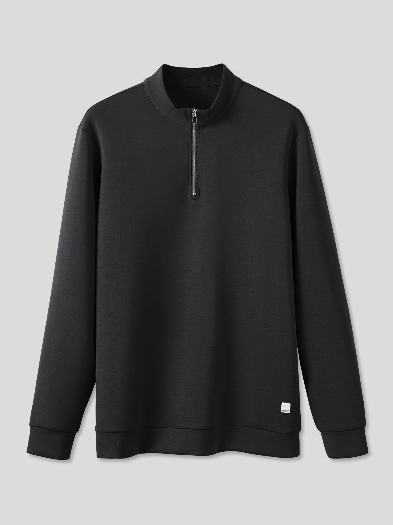 Modal Blend Half-Zip Mock Neck Long Sleeve Tee