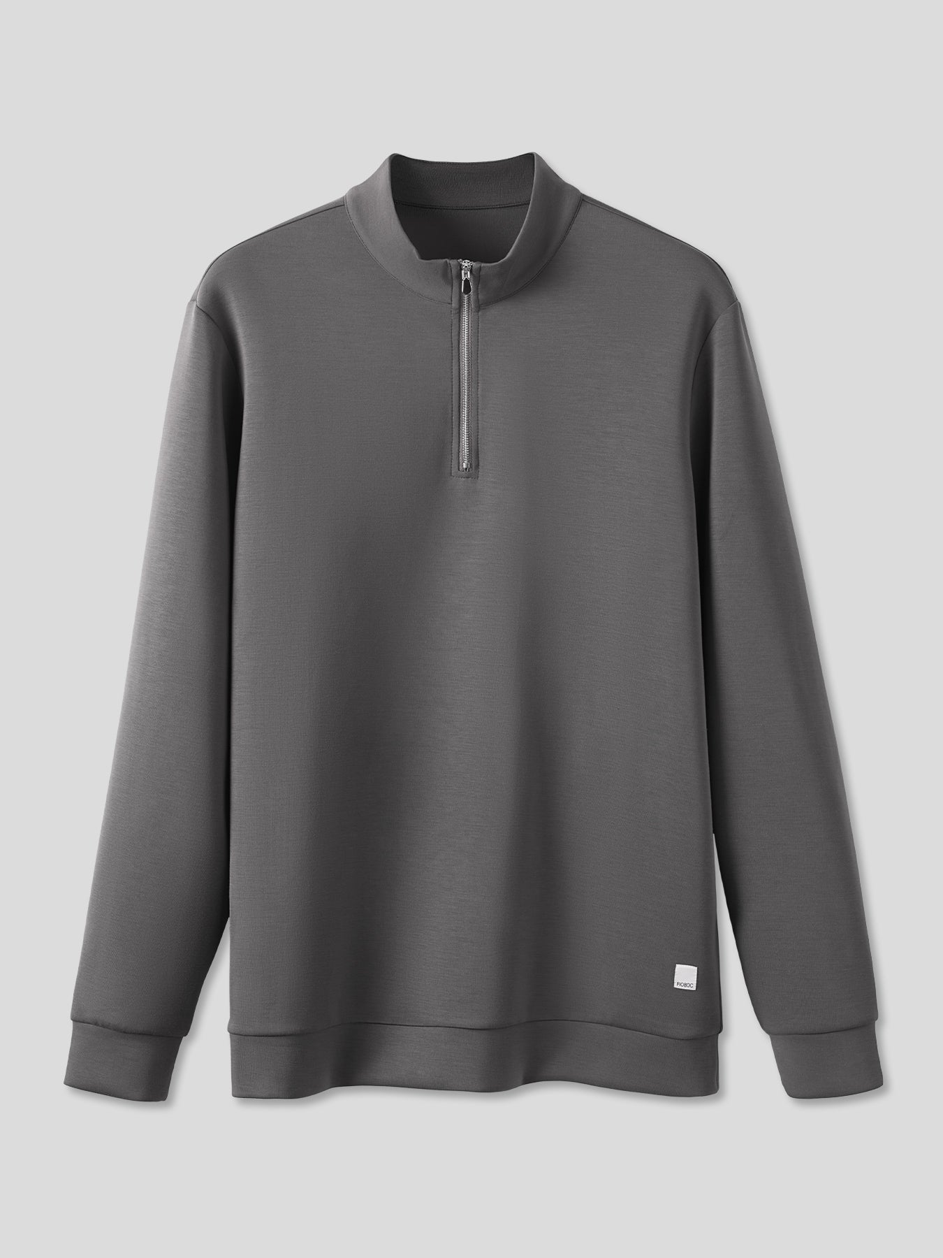 Modal Blend Half-Zip Mock Neck Long Sleeve Tee