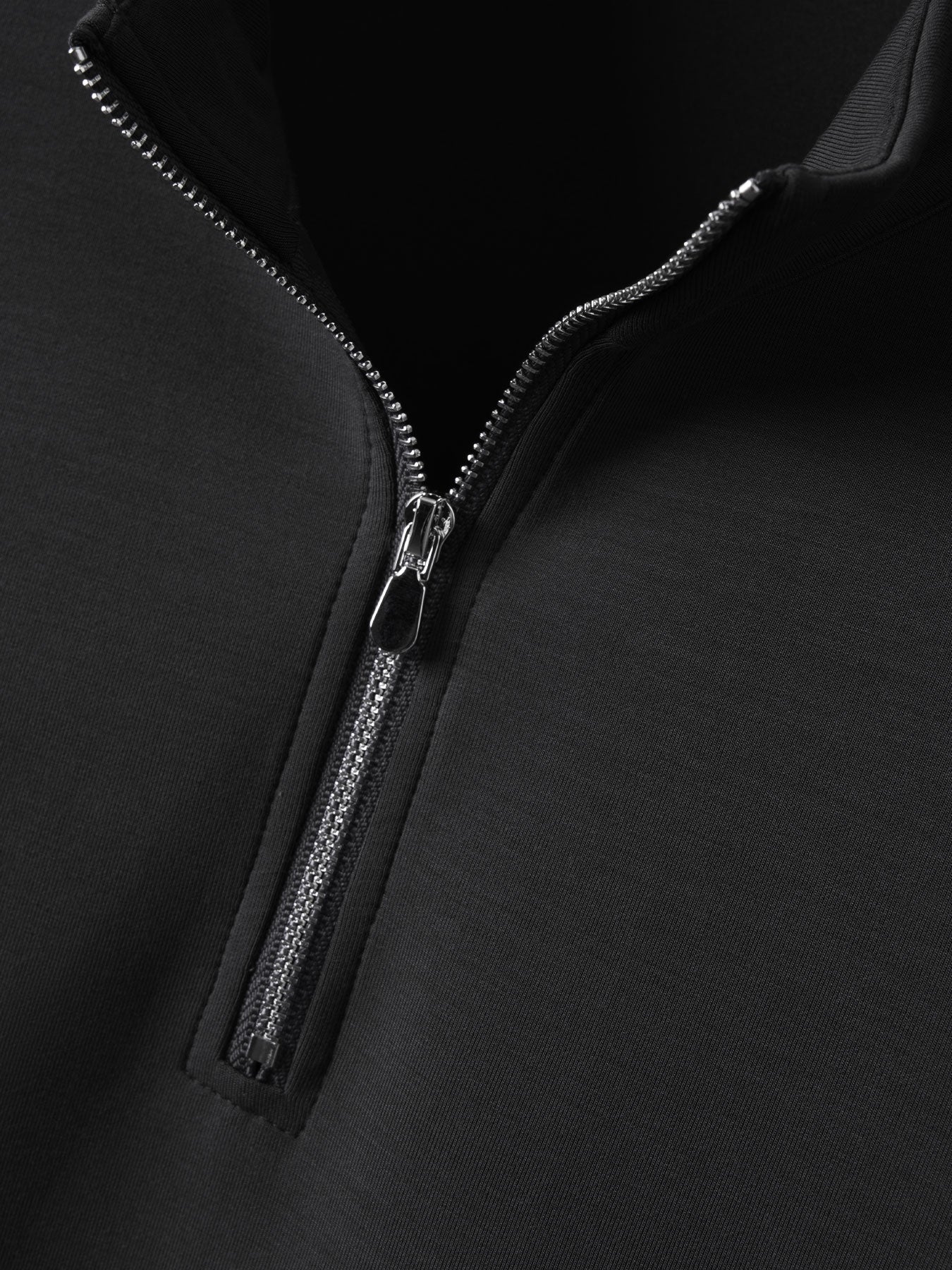 Modal Blend Half-Zip Mock Neck Long Sleeve Tee