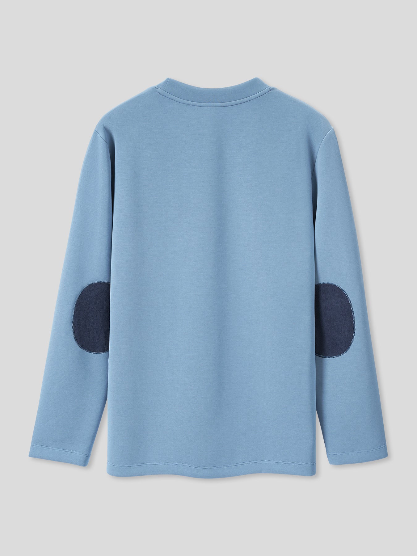 Modal Blend Elbow Patch Long Sleeve Tee:Classic Fit