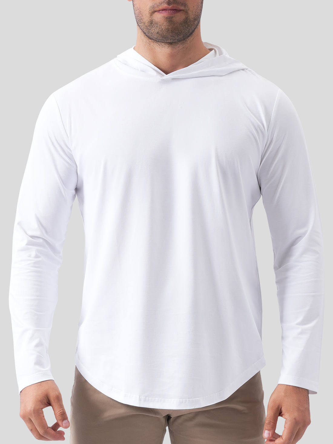 StaySmooth Long Sleeve Hooded Drop-Cut Tee | 