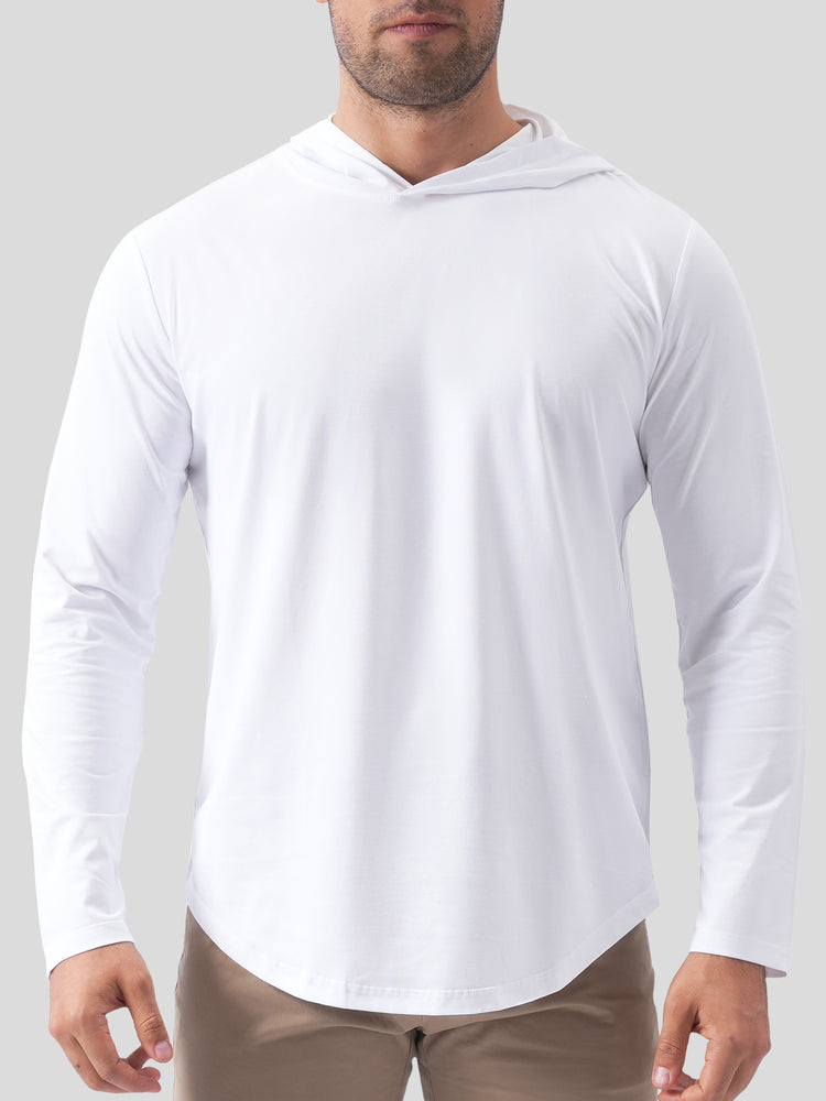 StaySmooth Long Sleeve Hooded Drop-Cut Tee | 