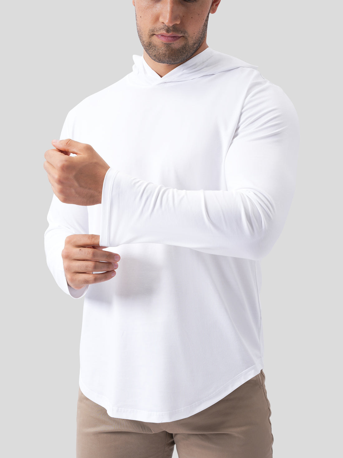 StaySmooth Long Sleeve Hooded Drop-Cut Tee