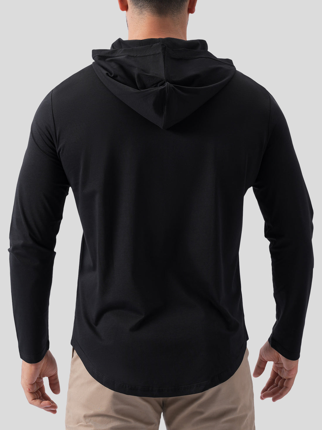 StaySmooth Langarm-T-Shirt mit Drop-Cut-Ausschnitt und Kapuze 