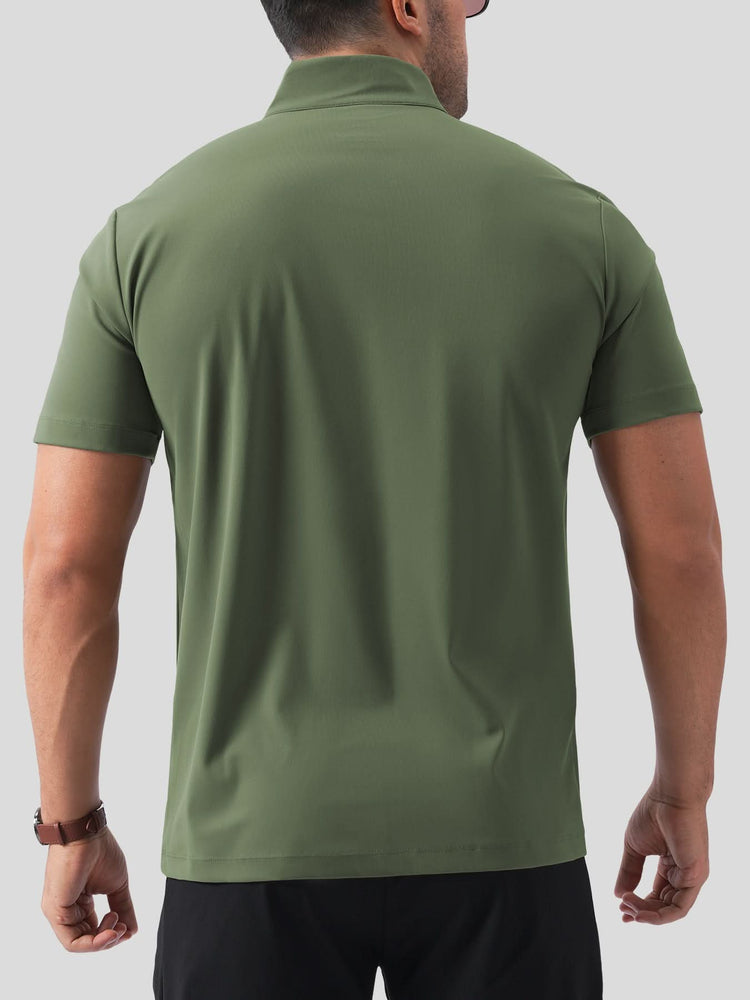 SmoothBlend Half Zip Mock Neck Short Sleeve Tee