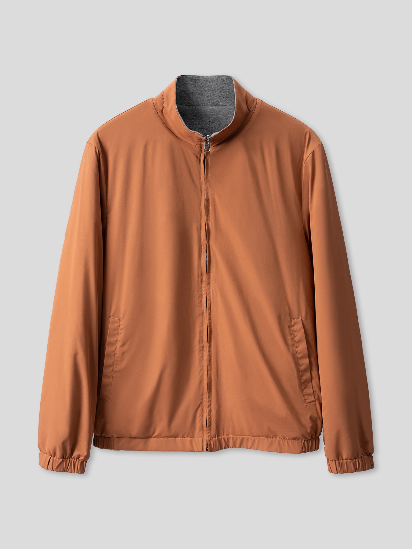 Reversible Windproof Half High Collar Zip Jacket