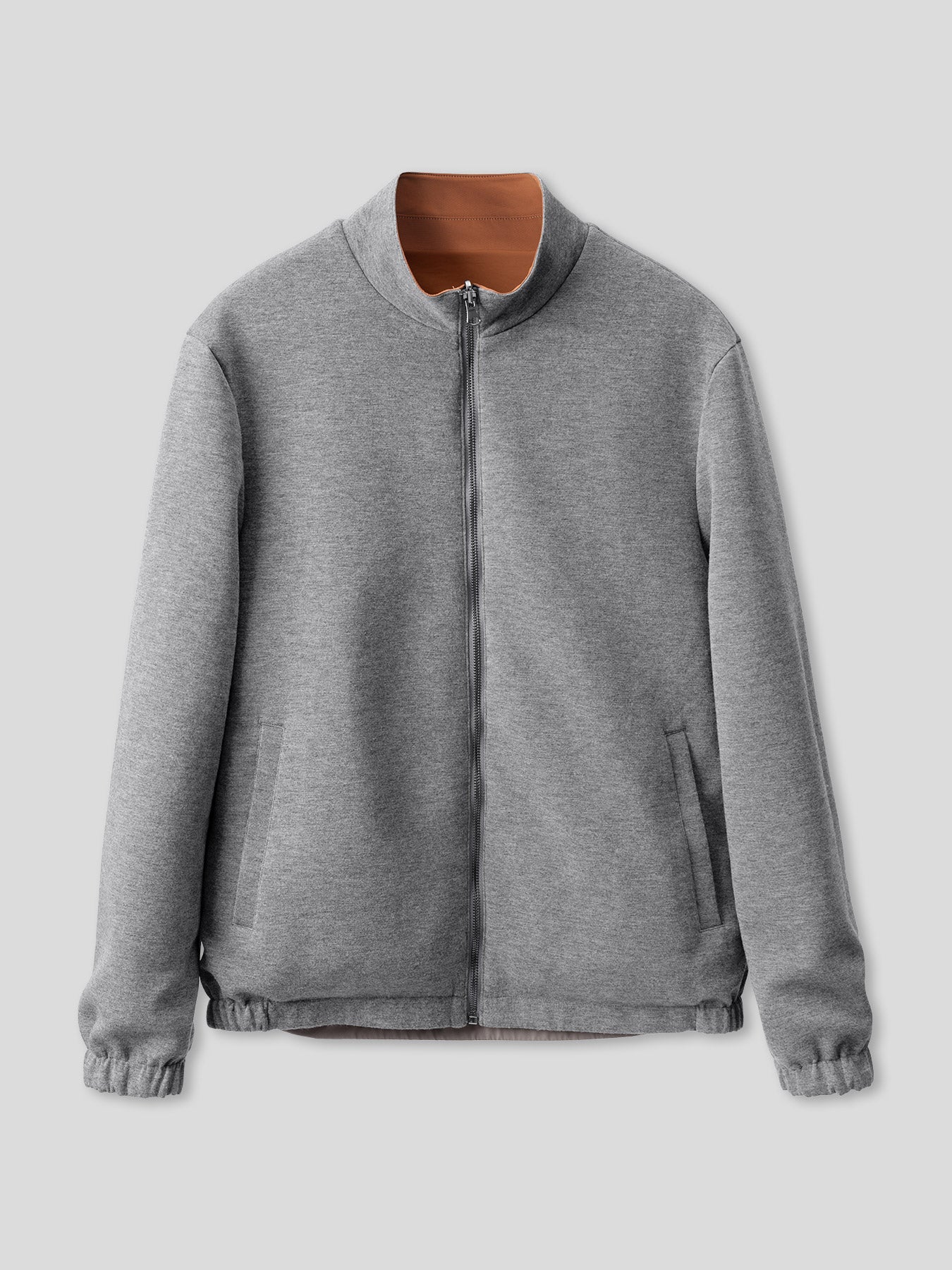 Reversible Windproof Half High Collar Zip Jacket