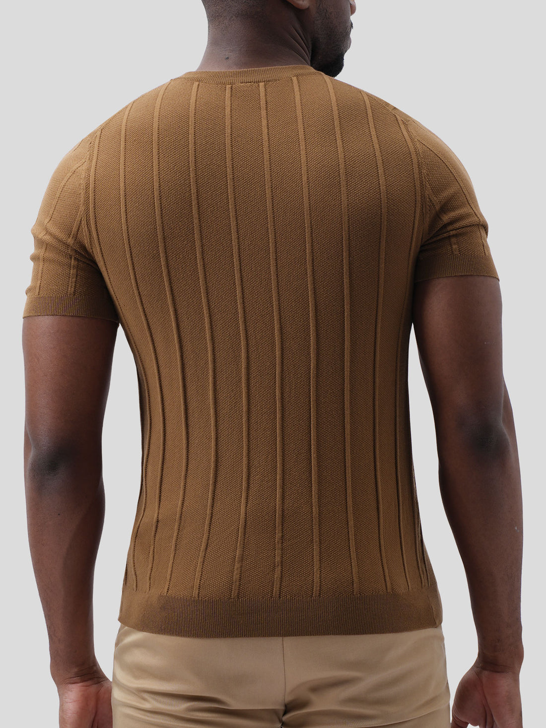 GentleKnit Breathable Striped Short Sleeve Knitted T-Shirt