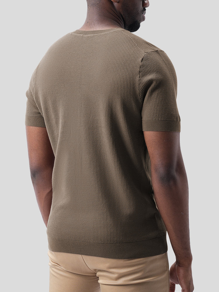 GentleKnit Honeycomb Short Sleeve Knitted T-Shirt