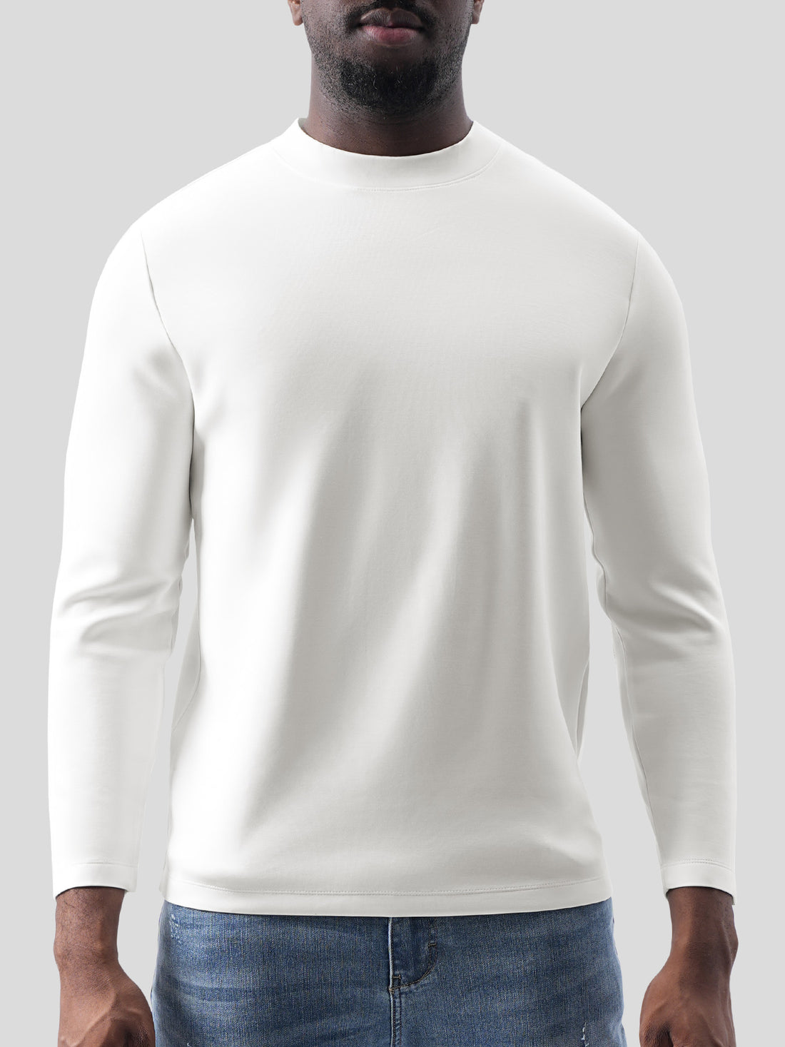 Modal Blend Elbow Patch Long Sleeve Tee:Classic Fit