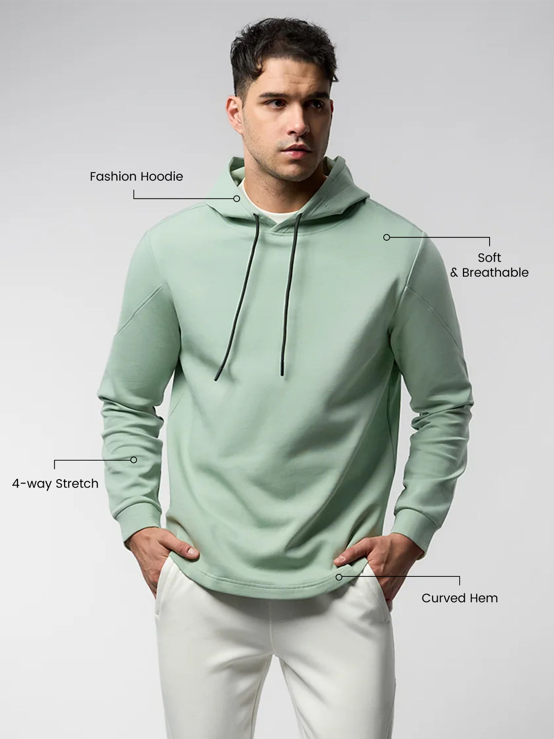 CozySpacer Curve Hem Hoodie