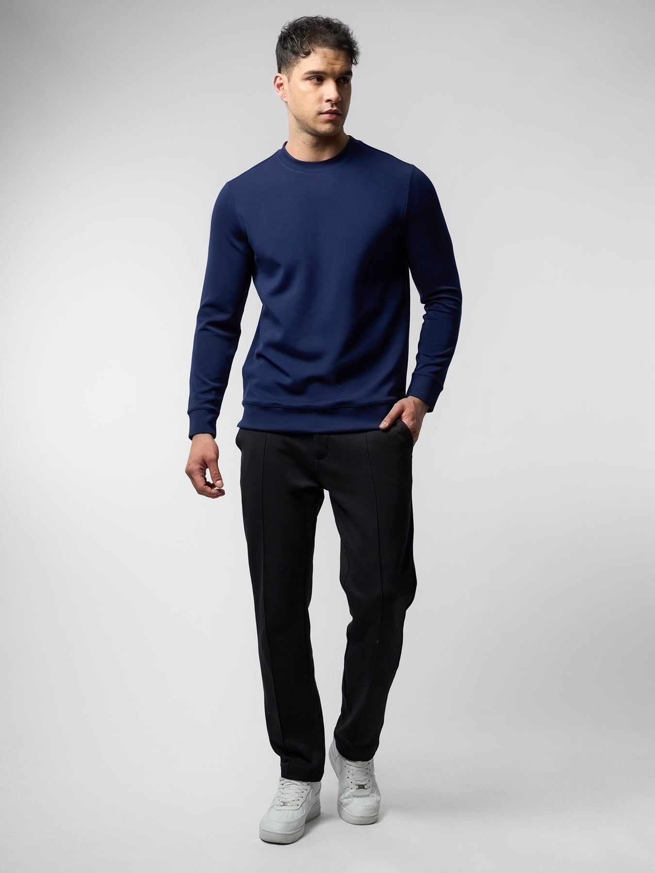 Modal Blend Crew Neck Sweatshirt