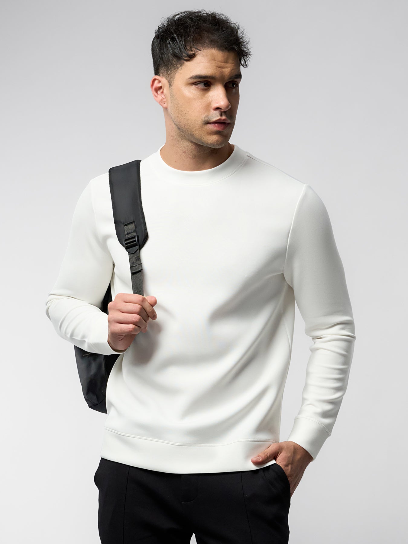 Modal Blend Crew Neck Sweatshirt